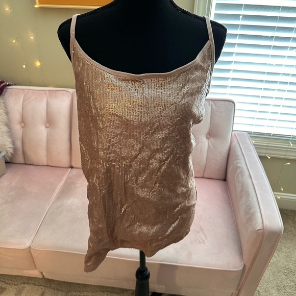Plus Size 2X Torrid Rose Gold Sequins Sleeveless Camisole - Picture 1 of 5
